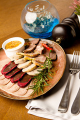 cold cuts pork basturma chicken sausage beef tongue and neck