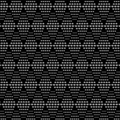 black and white geometric seamless pattern with floral decoration, rhombuses and stripes for textile, fabric, backgrounds, templates, wallpapers, surface designs and posters. pattern swatch at eps. 