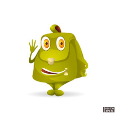 Cartoon characters icon cute backpack.