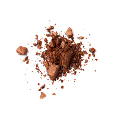 Crushed eyeshadow isolated on white