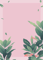Croton pastel pink template