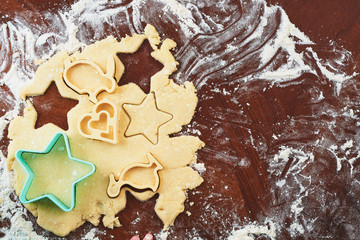 TOP view of DOUGH close-up AND preparations
