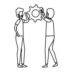 couple of men lifting gear