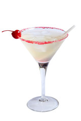 Alcoholic cocktail in glass isolated on a white - Image