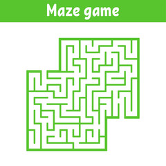 Color square maze. Game for kids. Puzzle for children. Labyrinth conundrum. Flat vector illustration isolated on white background. With place for your image.