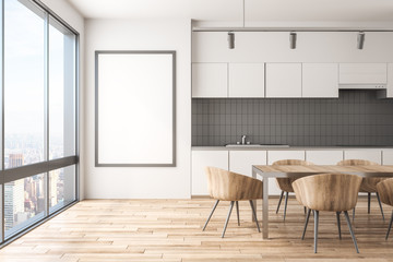 Modern kitchen interior with frame