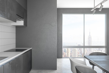 Luxury kitchen interior with daylight