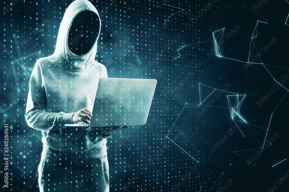 Poster hacking and technology concept