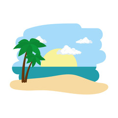 Fototapeta na wymiar beach seascape scene icon
