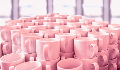 Fototapeta premium Many pink cups
