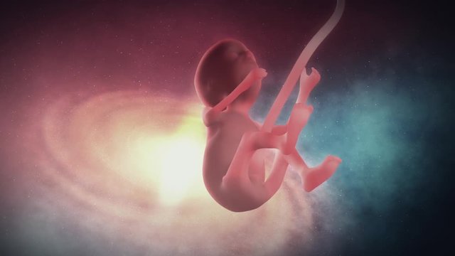 You Formed Me Psalm 139 features a baby still hooked to its umbilical cord floating in a space-like environment with an animated pro-life message