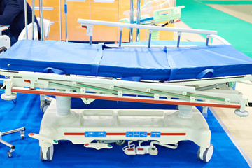 Modern hospital bed with adjustments