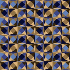 ornament of triangles and squares of dark blue and brown colors