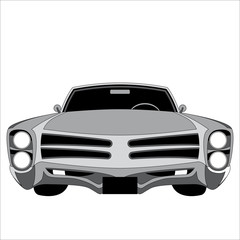 old vintage car ,vector illustration ,flat style ,front