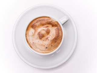 café latté sur fond blanc
