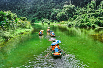 Trang An rowboat with beautiful view, Ninh Binh, Vietnam