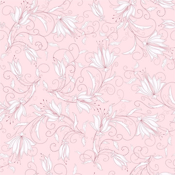 seamless  pink floral background