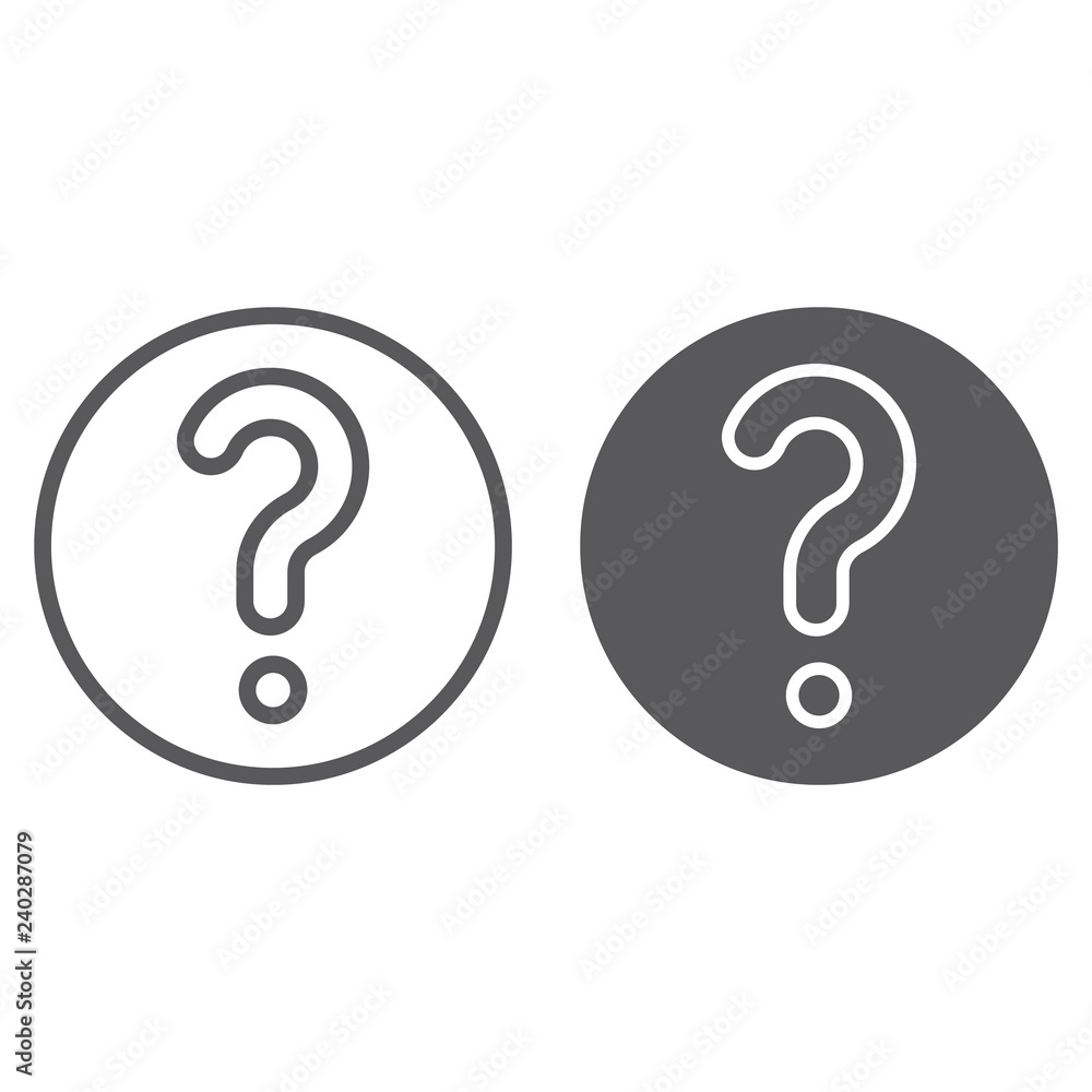 Aufkleber faq line and glyph icon, question and help, ask sign, vector graphics, a linear pattern on a white b