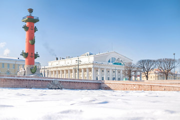 Fototapeta na wymiar Winter Saint Petersburg, Russia at sunny day
