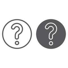 Faq line and glyph icon, question and help, ask sign, vector graphics, a linear pattern on a white background.