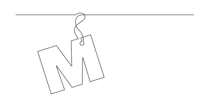 continuous line drawing of alphabet letter label design