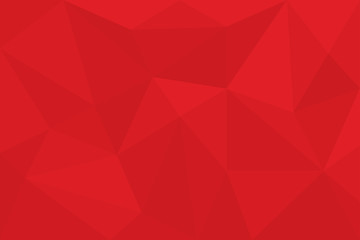 Abstract polygonal pattern made with triangle shapes in different tones of red color. Modern, simple vector art.