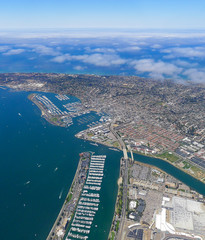 Aerial view of downtown San Diego and San Diego Bay