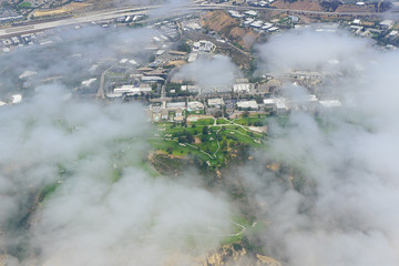 Aerial view of Del Mar Coastline and Torrey Pines State Park in San Diego