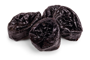 Dried plum - prunes isolated on a white background