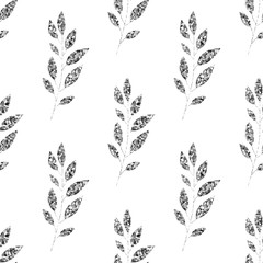 Silver glitter, floral element on white background