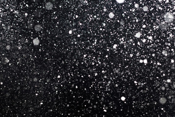 Obraz premium Snowfall on black background