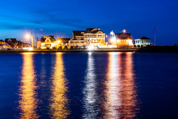 Fototapeta na wymiar City by the harbor Night Shot