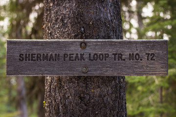 sherman peak loop trail number seventy two trailhead sign