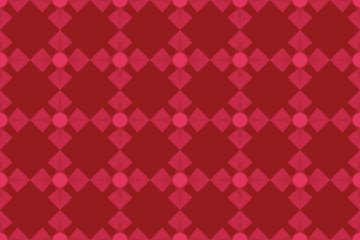 Abstract, seamless background pattern made with geometric shapes. Decorative vector art in pink and red colors.