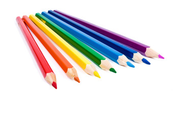 color pencils isolated on white background