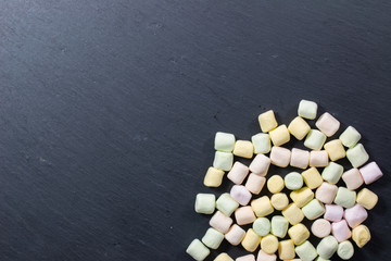 marshmallows on a dark background