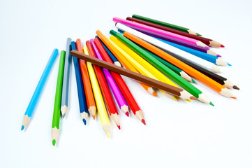 color pencils isolated on white background