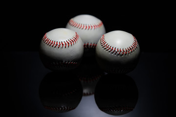 Three Baseballs with Reflections