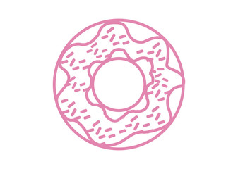 pink donut isolated on white background