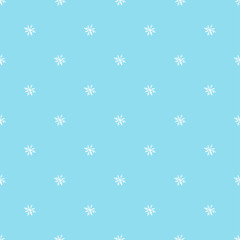 New year traditional seamless pattern with white snowflakes on blue background. Holiday christmas decor ornament