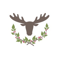 Голова Лося с ветками дерева © Abundzu