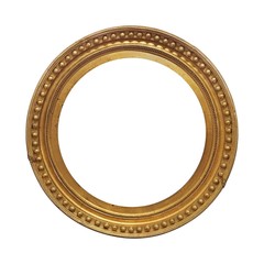 Obraz premium Golden frame for paintings, mirrors or photo isolated on white background