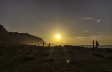 atardecer en la playa