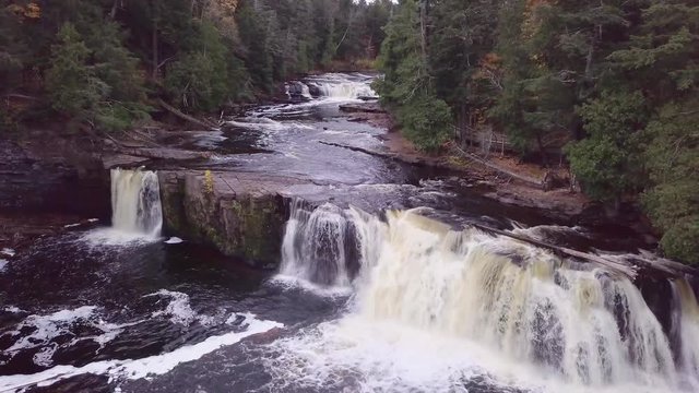 Porcupines waterfalls in the great lakes