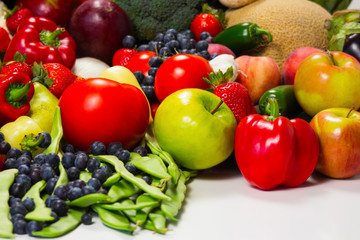 Assortment of fresh fruit and vegetables