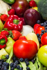 Assortment of fresh fruit and vegetables