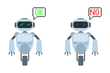 Robot illustration. Ok , No. Vector.
