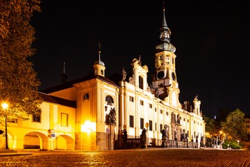 Fototapeta na wymiar Loreto - Baroque Church of the Nativity by night, Prague, Czech Republic.