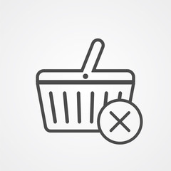 Shopping basket vector icon sign symbol