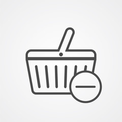 Shopping basket vector icon sign symbol